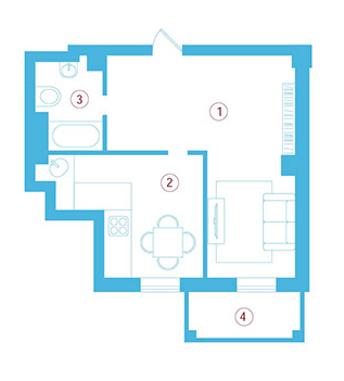 1-комнатная 47.6 м² в ЖК Авторский от 20 570 грн/м², с. Фонтанка