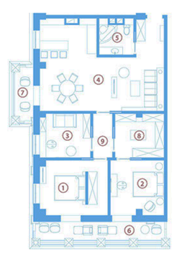 3-комнатная 117.8 м² в ЖК Авторский от застройщика, с. Фонтанка