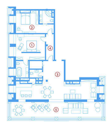 3-комнатная 148.8 м² в ЖК Авторский от застройщика, с. Фонтанка