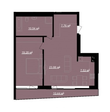 1-кімнатна 68.99 м² в ЖК Avalon Lux від забудовника, Львів