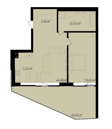 1-кімнатна 68.99 м² в ЖК Avalon Lux від 33 700 грн/м², Львів