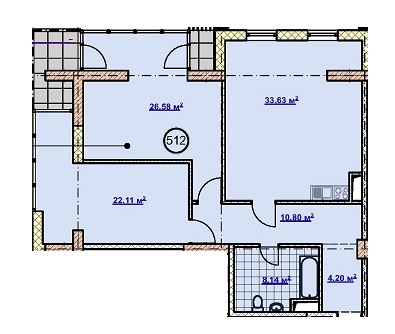 2-комнатная 111.69 м² в ЖК Новодворянский от застройщика, Днепр