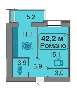 1-кімнатна 42.2 м² в ЖК Дніпровська Брама від 11 000 грн/м², смт Слобожанське