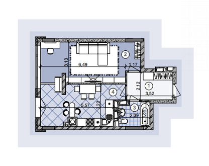 1-кімнатна 51.93 м² в ЖК Deluxe від забудовника, Львів