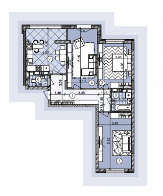 3-комнатная 91.9 м² в ЖК Deluxe от застройщика, Львов