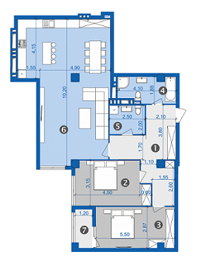 3-комнатная 117.5 м² в ЖК Парус от застройщика, Львов