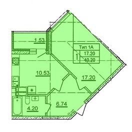 1-кімнатна 40.2 м² в ЖБ просп. Відрадний, 2 (просп. Комарова, 1) від забудовника, Київ