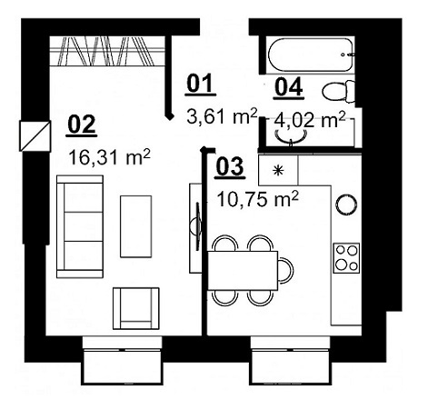 1-кімнатна 35.27 м² в ЖК City Lake від 10 390 грн/м², с. Шевченкове
