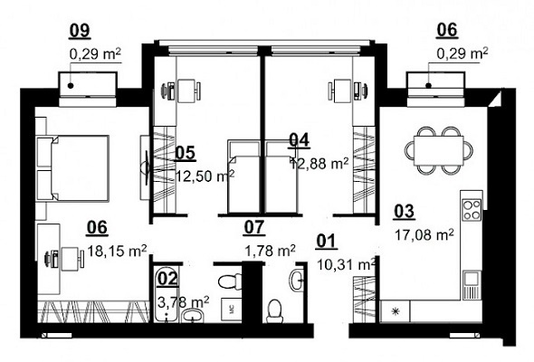 3-кімнатна 77.06 м² в ЖК City Lake від 11 090 грн/м², с. Шевченкове