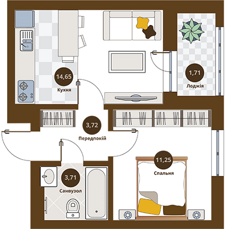 1-комнатная 35.04 м² в ЖК Пасечный от 22 900 грн/м², Львов