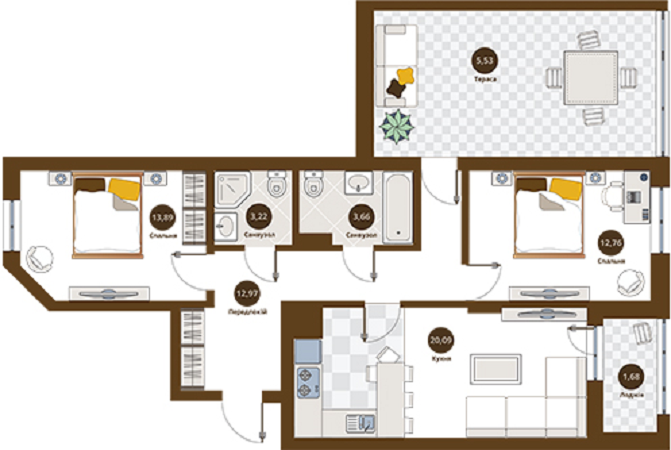 2-комнатная 73.8 м² в ЖК Пасечный от 21 200 грн/м², Львов