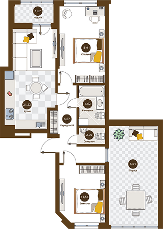 2-комнатная 71.81 м² в ЖК Пасечный от застройщика, Львов