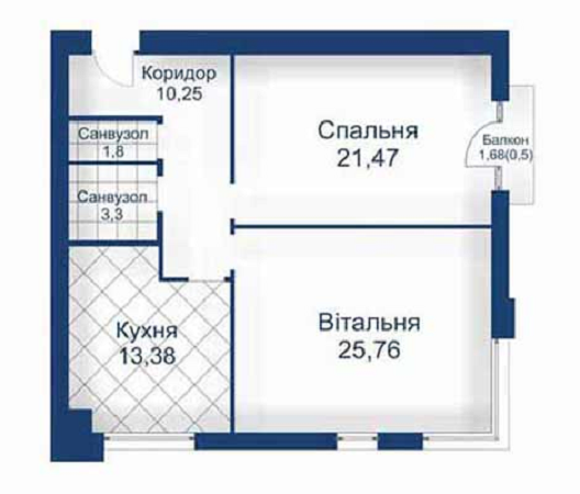 2-кімнатна 76 м² в ЖК Форест-Львів від забудовника, смт Брюховичі