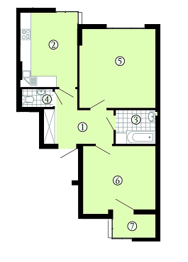 2-комнатная 62.86 м² в ЖК Crystal River от 13 300 грн/м², Ивано-Франковск