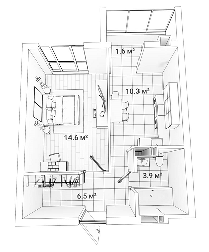 1-комнатная 36.9 м² в ЖК Сяйво 2 от 17 000 грн/м², г. Ирпень