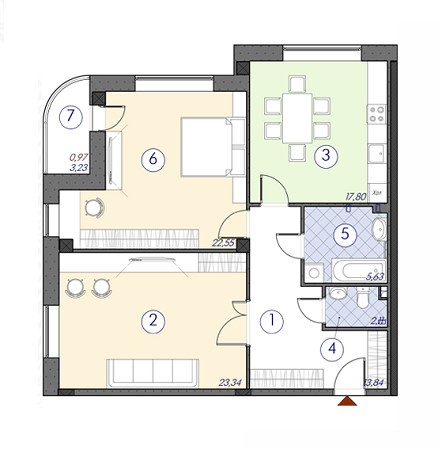 2-комнатная 86.25 м² в ЖМ Саванна Сити от 13 500 грн/м², г. Бровары