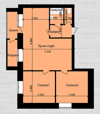 3-комнатная 65.04 м² в ЖК Східна Перлина от застройщика, Винница