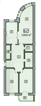 3-кімнатна 128.8 м² в ЖК Парковий від 26 500 грн/м², Полтава