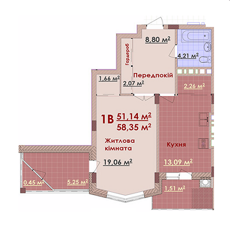 1-комнатная 58.35 м² в ЖК Веселка от застройщика, Львов