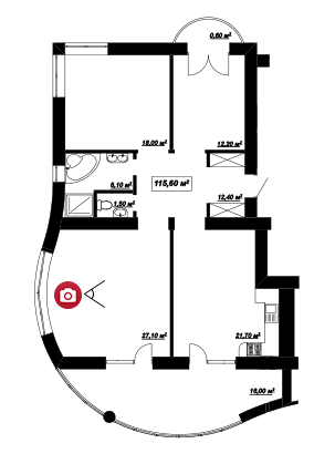 3-комнатная 115.6 м² в ЖК Калинова Слобода от застройщика, Ивано-Франковск