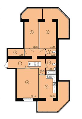 3-кімнатна 121.7 м² в ЖК Ювілейний від забудовника, м. Кривий ріг