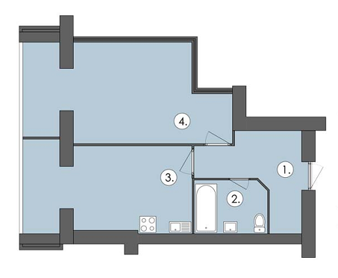 1-комнатная 57.81 м² в ЖК Парус от 16 300 грн/м², г. Черноморск