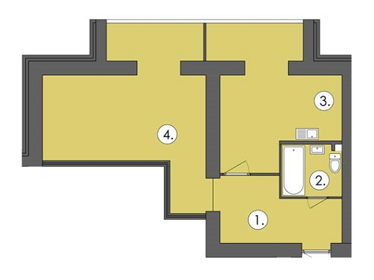 1-комнатная 56.9 м² в ЖК Парус от 16 300 грн/м², г. Черноморск