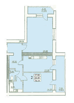 2-кімнатна 76.14 м² в ЖК Сахарова від 13 000 грн/м², Одеса