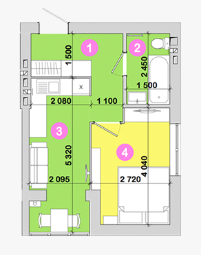 1-комнатная 24.3 м² в ЖК Петровский городок от 11 530 грн/м², с. Святопетровское