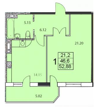 1-кімнатна 52.88 м² в ЖК Вільямса від 14 500 грн/м², Одеса