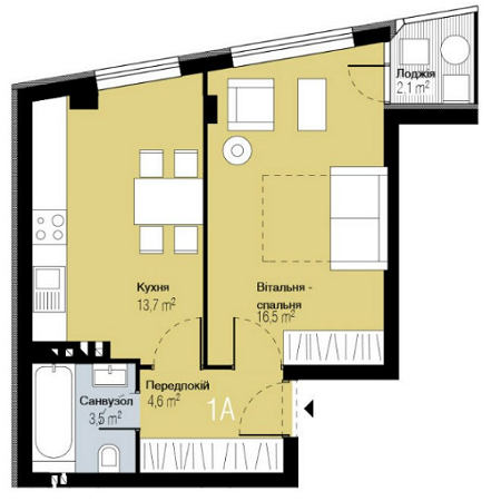 1-комнатная 39.4 м² в ЖК PARKTOWN от 17 000 грн/м², пгт Гостомель