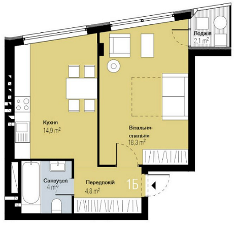 1-комнатная 43.1 м² в ЖК PARKTOWN от 17 000 грн/м², пгт Гостомель
