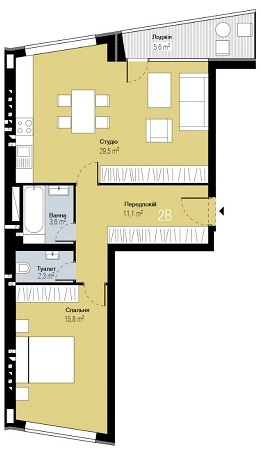 2-комнатная 65.1 м² в ЖК PARKTOWN от 15 750 грн/м², пгт Гостомель