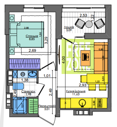 1-кімнатна 29.5 м² в ЖК Файна Таун від забудовника, Київ