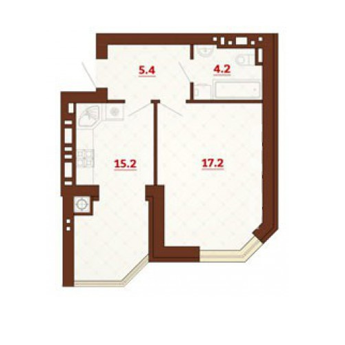 1-комнатная 42 м² в ЖК София Резиденс от 20 100 грн/м², с. Софиевская Борщаговка