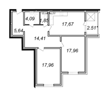 2-комнатная 82.09 м² в ЖК Ярославичи-2 от 11 500 грн/м², г. Вышгород