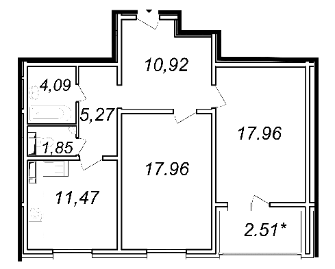 2-комнатная 72.03 м² в ЖК Ярославичи-2 от 11 500 грн/м², г. Вышгород