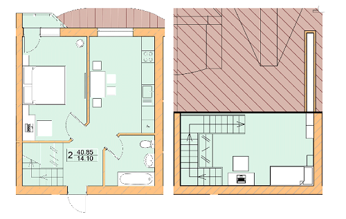 5+ комнат 40.85 м² в ЖК Ваша квартира от 11 650 грн/м², с. Гатное