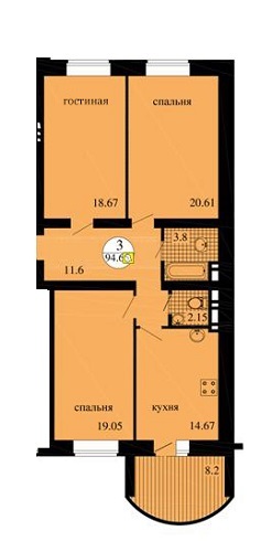 3-комнатная 94.6 м² в ЖК Городок от 14 000 грн/м², с. Софиевская Борщаговка