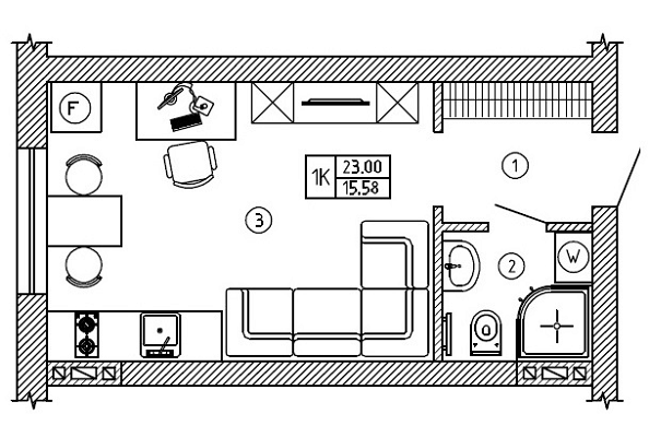 1-кімнатна 23 м² в ЖК Comfort House від 13 200 грн/м², м. Обухів