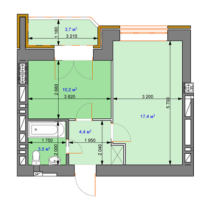 1-комнатная 39.2 м² в ЖК Ирпень парк от 15 000 грн/м², г. Ирпень