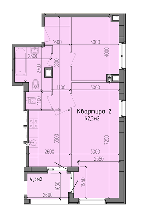 2-кімнатна 62.3 м² в ЖК Victory Hall від 16 500 грн/м², Дніпро