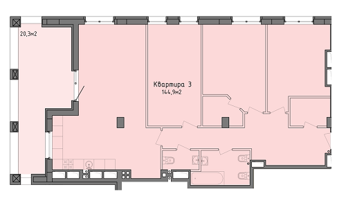 3-кімнатна 144.9 м² в ЖК Victory Hall від 16 500 грн/м², Дніпро