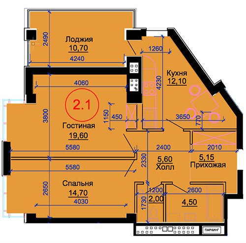 2-кімнатна 1 м² в КБ Артемівський від 29 030 грн/м², Дніпро