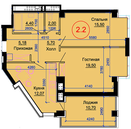 2-кімнатна 1 м² в КБ Артемівський від 29 030 грн/м², Дніпро