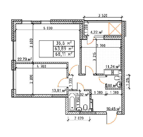 2-комнатная 68.11 м² в ЖК Бережанский от 31 000 грн/м², Киев