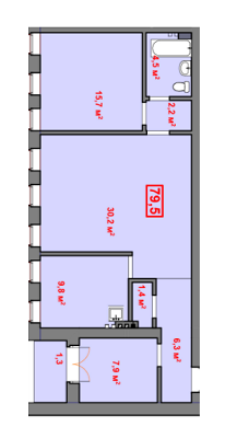 3-комнатная 79.5 м² в КД Княжеский от 16 910 грн/м², Днепр