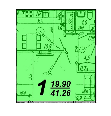 1-комнатная 41.26 м² в ЖК Нова Будова от 14 200 грн/м², г. Каменец-Подольский