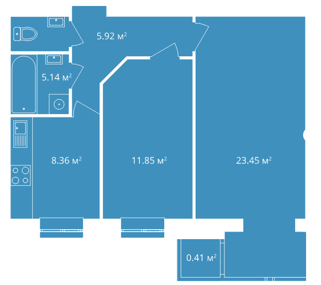 2-комнатная 55 м² в ЖК Европейский Двор от 11 100 грн/м², Чернигов