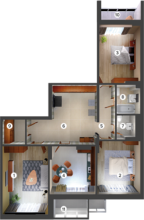 3-кімнатна 94 м² в ЖК Krona Park від забудовника, м. Бровари